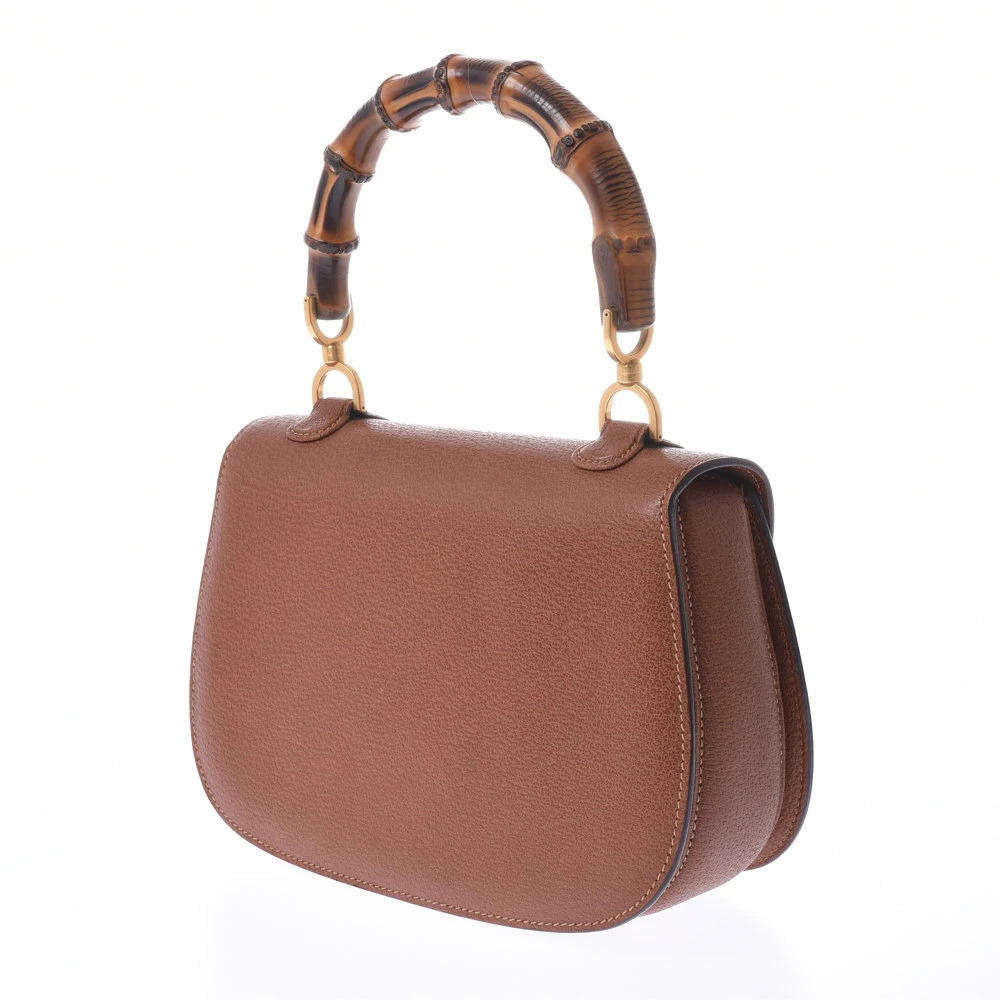 Gucci pigskin handbag brown bamboo Brown